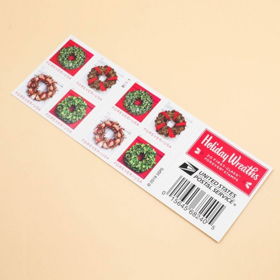 2019 US Holiday Wreaths Forever First-Class Postage Stamps