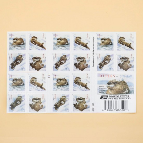 US 2021 Otters in Snow Forever Stamps