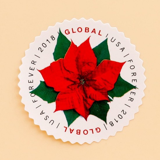 2018 US Global Poinsettia Forever Stamps