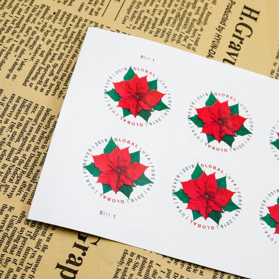 2018 US Global Poinsettia Forever Stamps